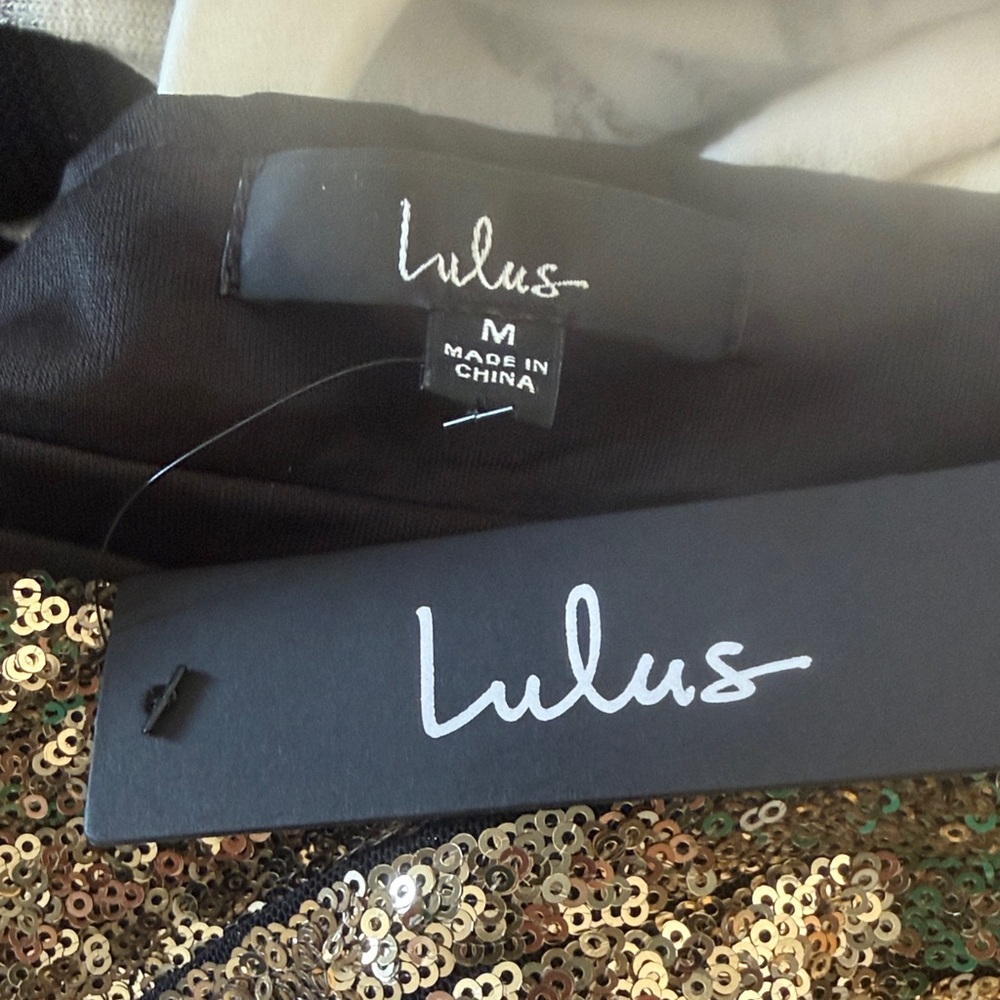 Lulu's Gold & Black Sequin Mini Skirt